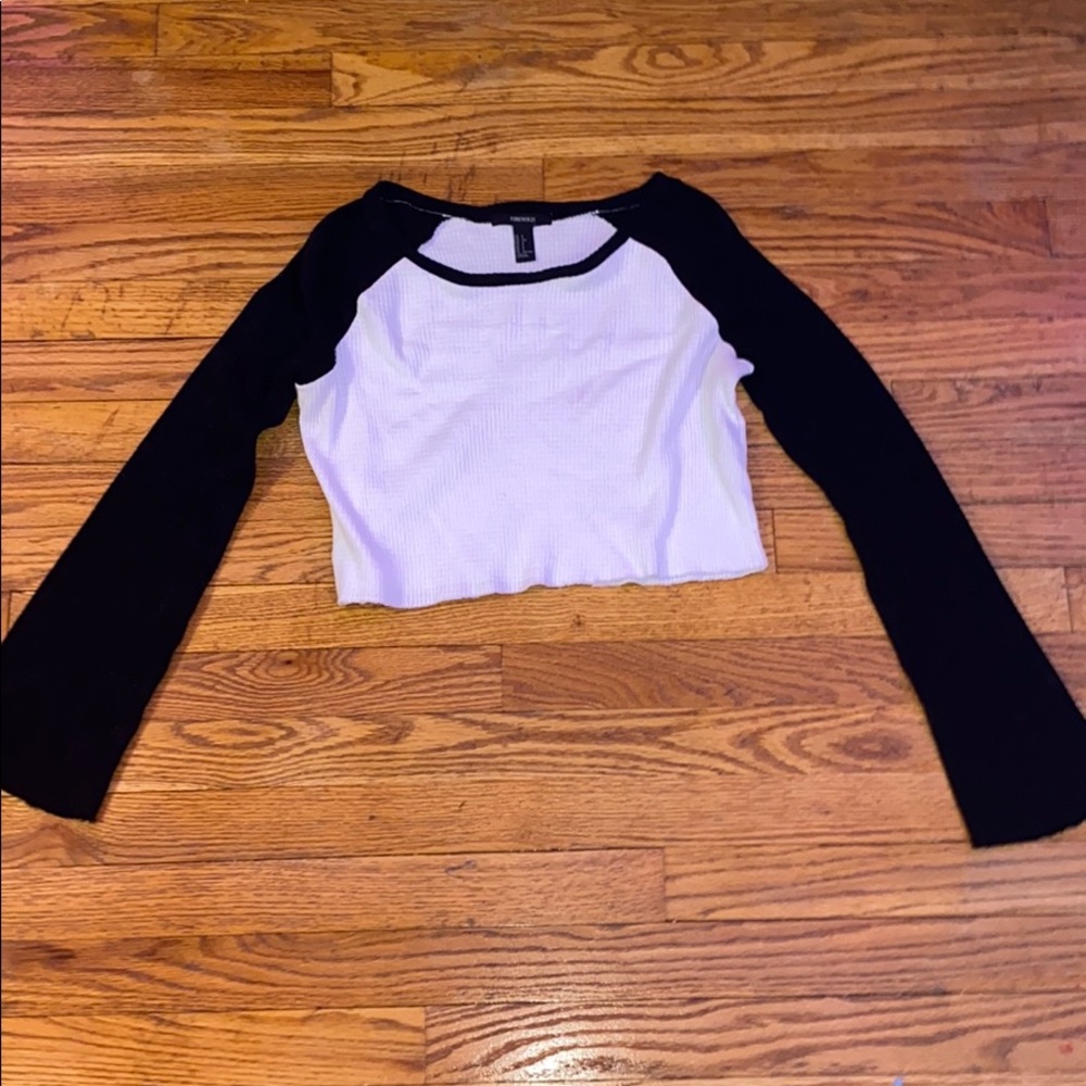 White and black long sleeve